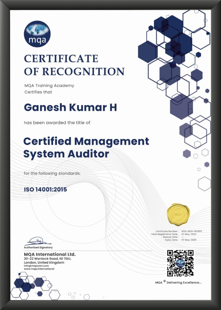 Certified Management System Auditor